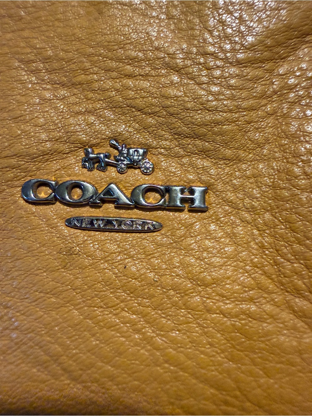 Coach Yellow Pebbled Leather Crossbody with Gold Hardware - Picture 11 of 11